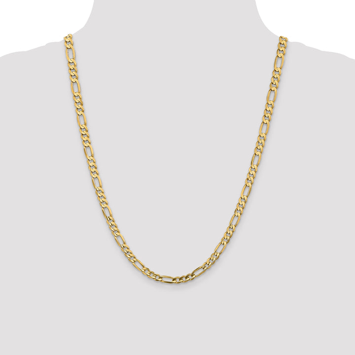 14k 5.5mm Concave Open Figaro Chain