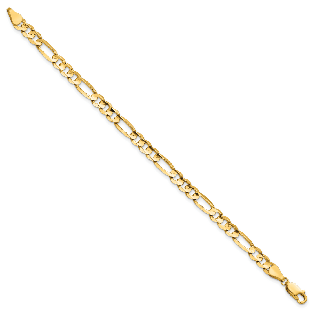 14k 5.5mm Concave Open Figaro Chain