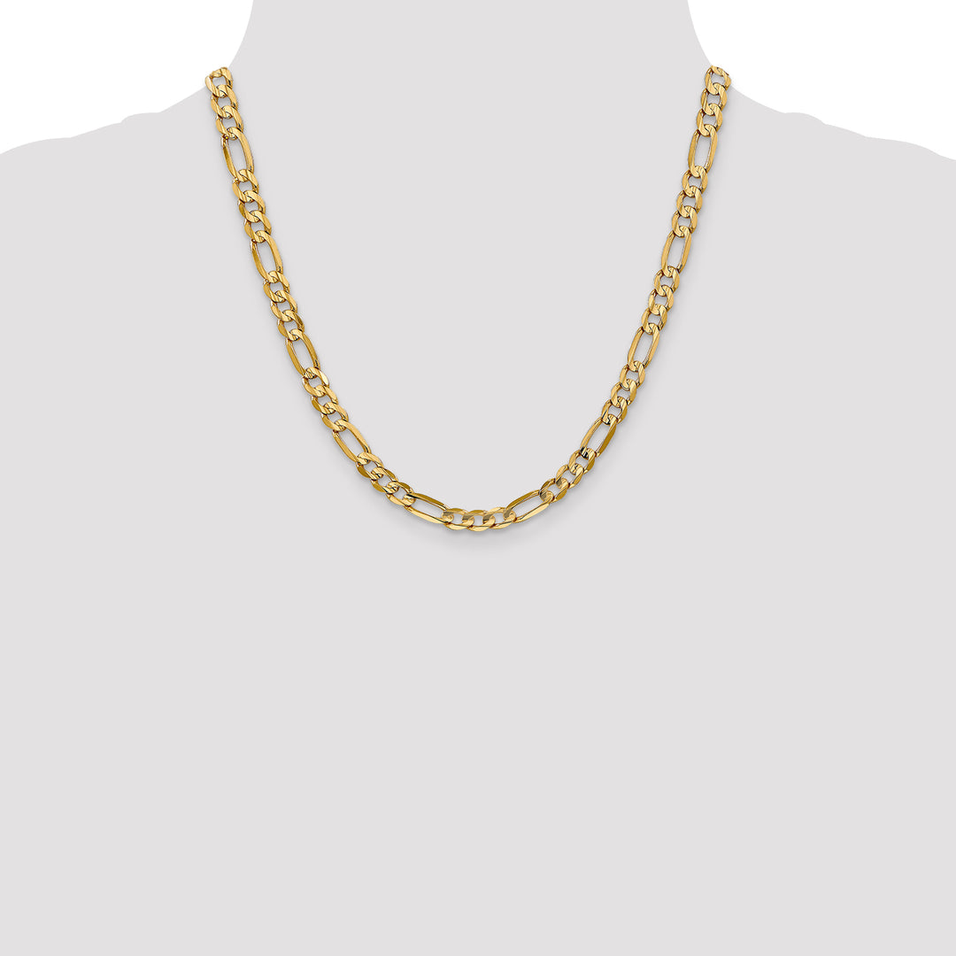14k 6mm Concave Open Figaro Chain