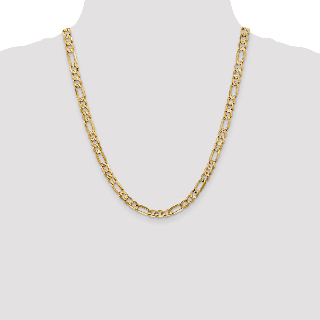 14k 6mm Concave Open Figaro Chain