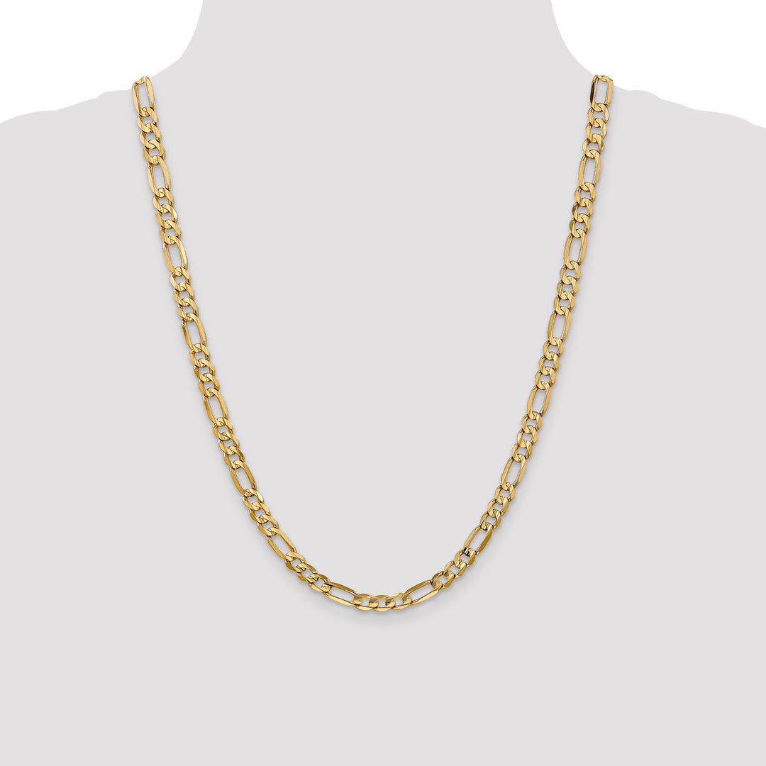 14k 6mm Concave Open Figaro Chain