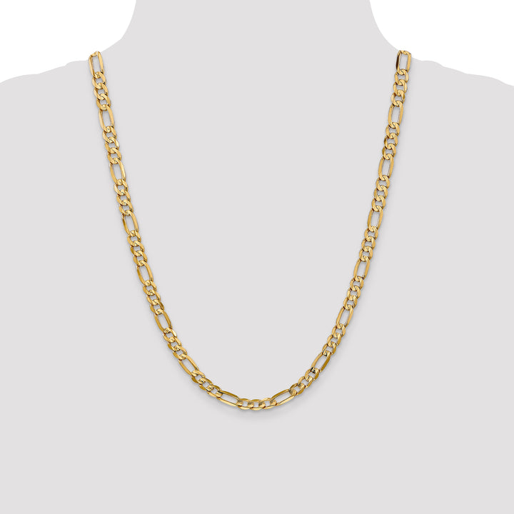 14k 6mm Concave Open Figaro Chain