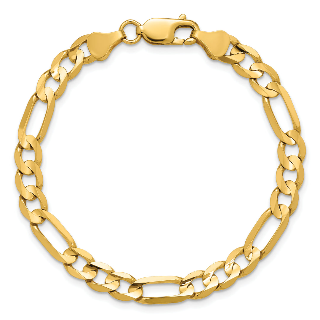 14k 6mm Concave Open Figaro Chain