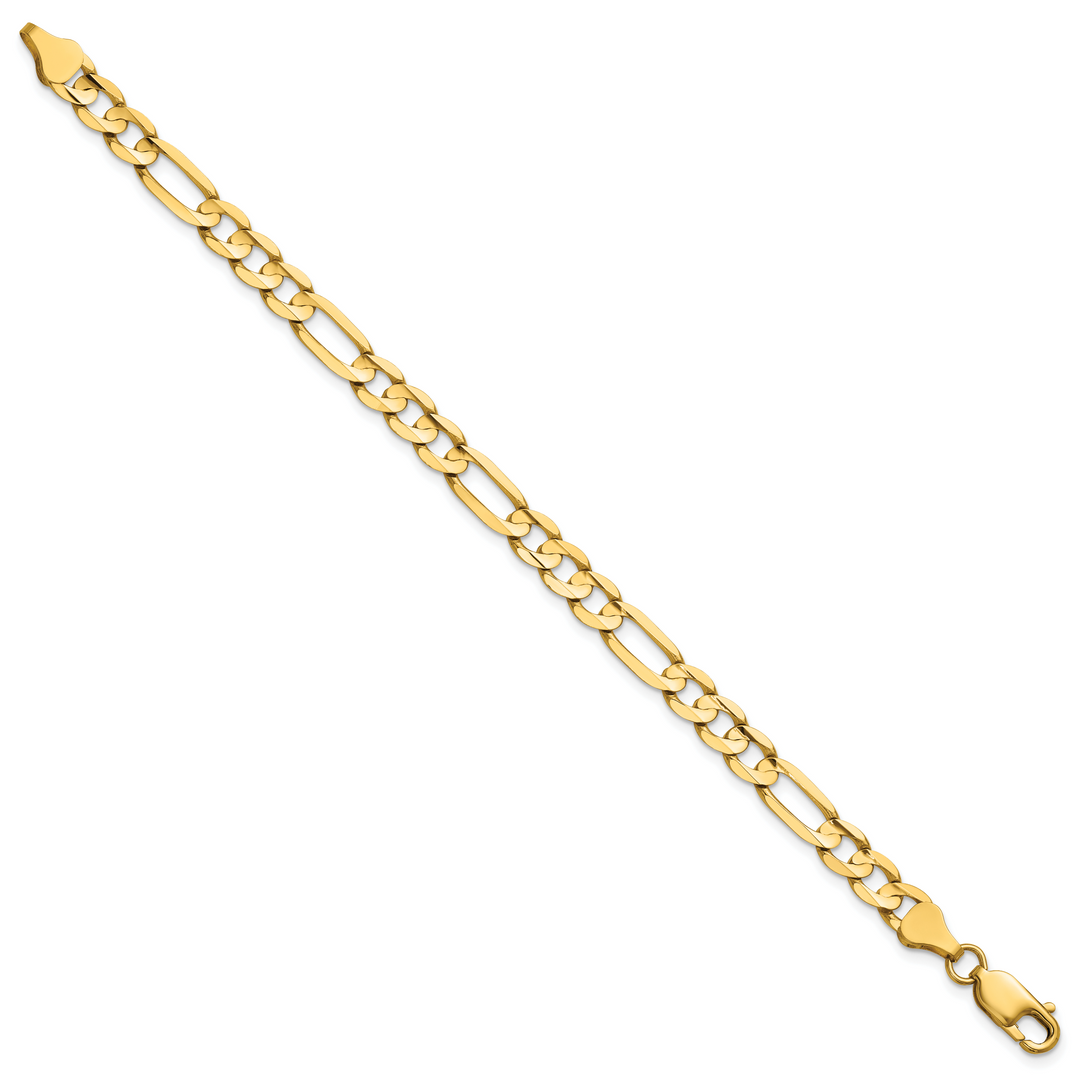 14k 6mm Concave Open Figaro Chain