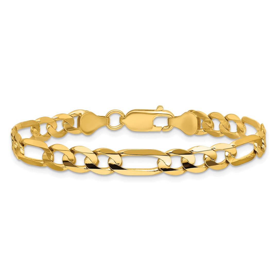 14k 6mm Concave Open Figaro Chain