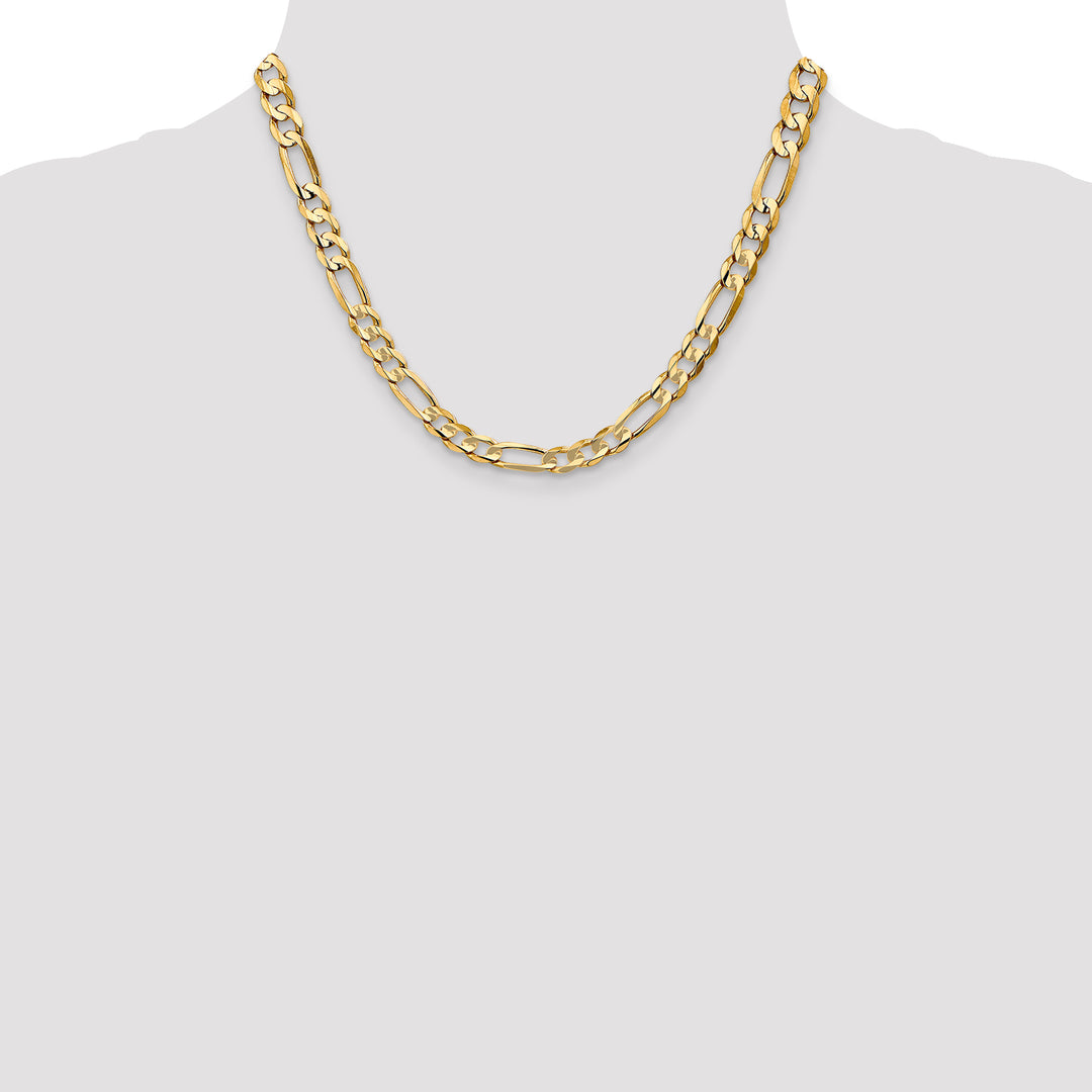 14k 6.75mm Concave Open Figaro Chain