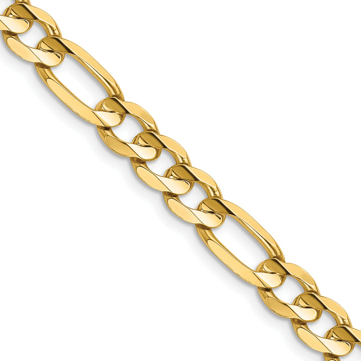 14k 6.75mm Concave Open Figaro Chain