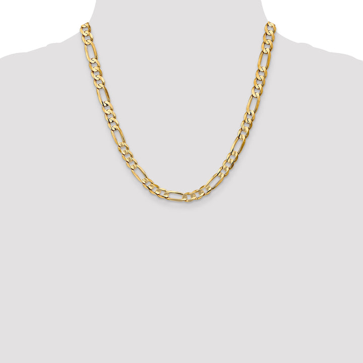 14k 6.75mm Concave Open Figaro Chain