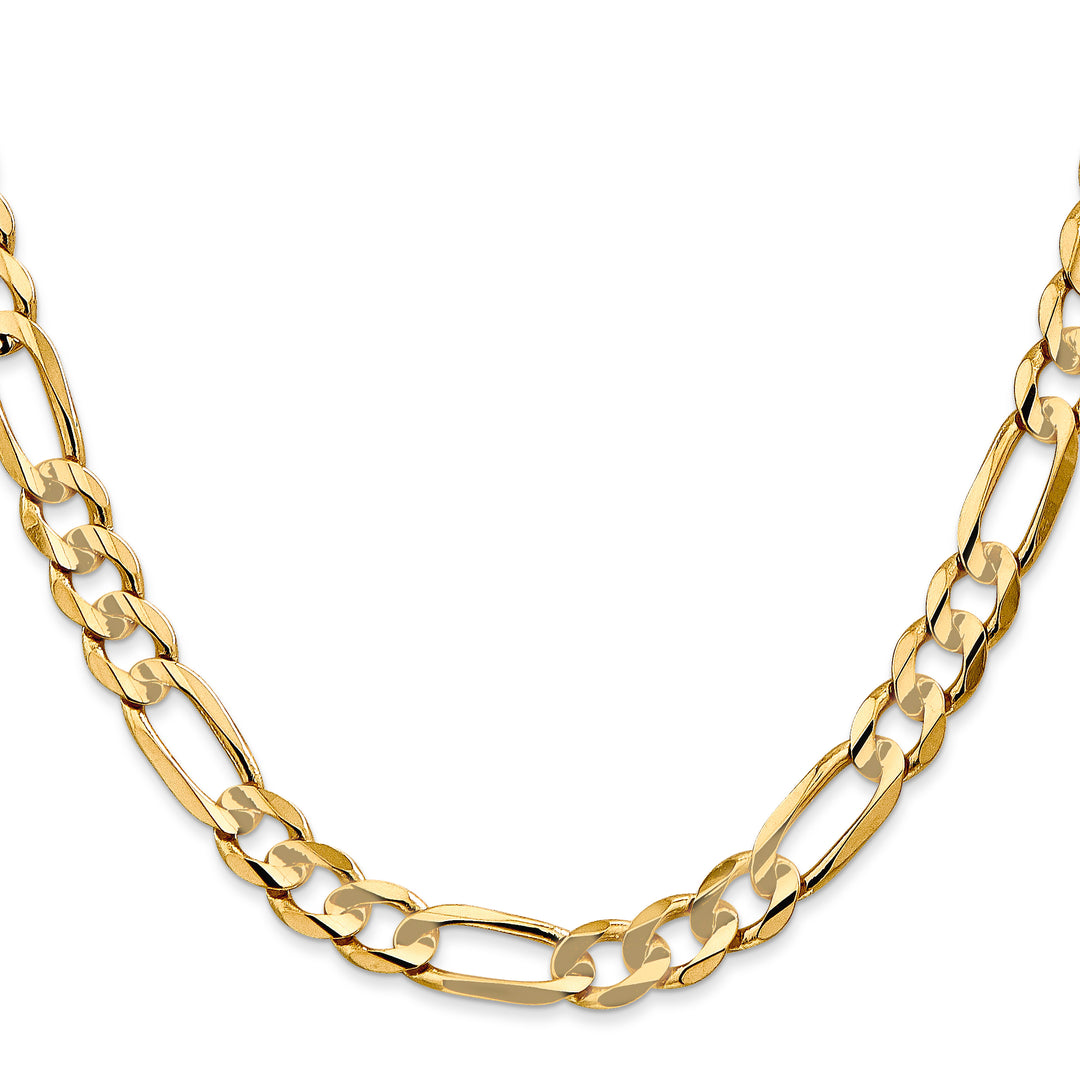 14k 6.75mm Concave Open Figaro Chain