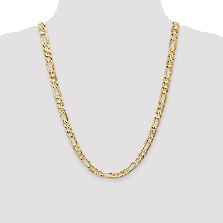 14k 6.75mm Concave Open Figaro Chain