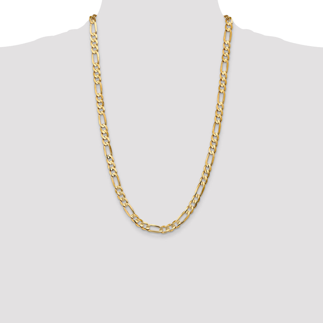 14k 6.75mm Concave Open Figaro Chain