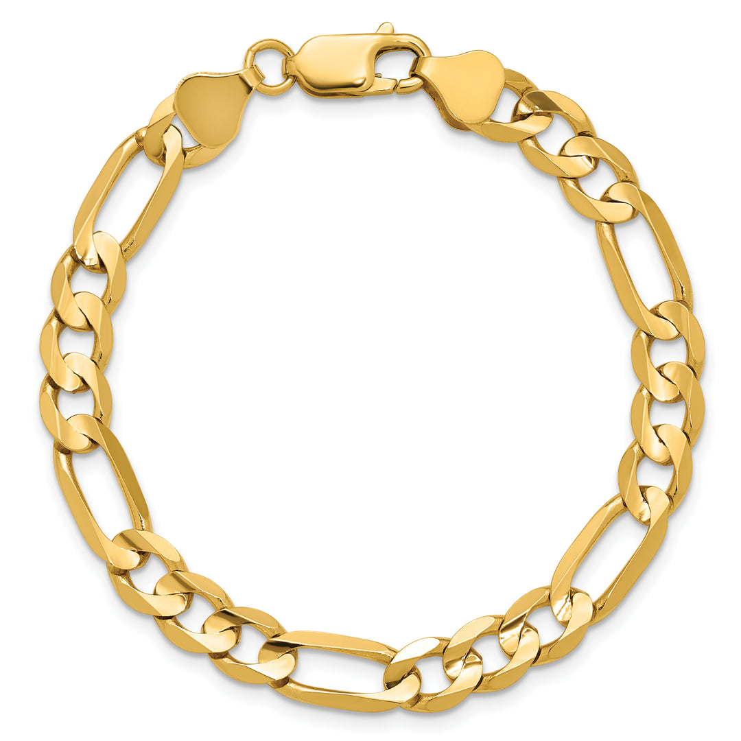 14k 6.75mm Concave Open Figaro Chain
