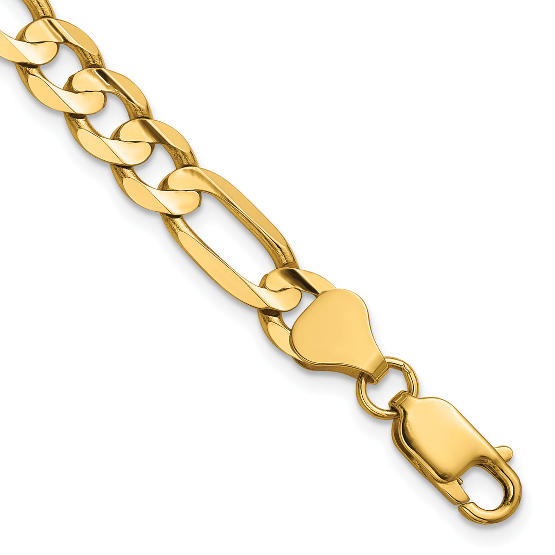 14k 6.75mm Concave Open Figaro Chain