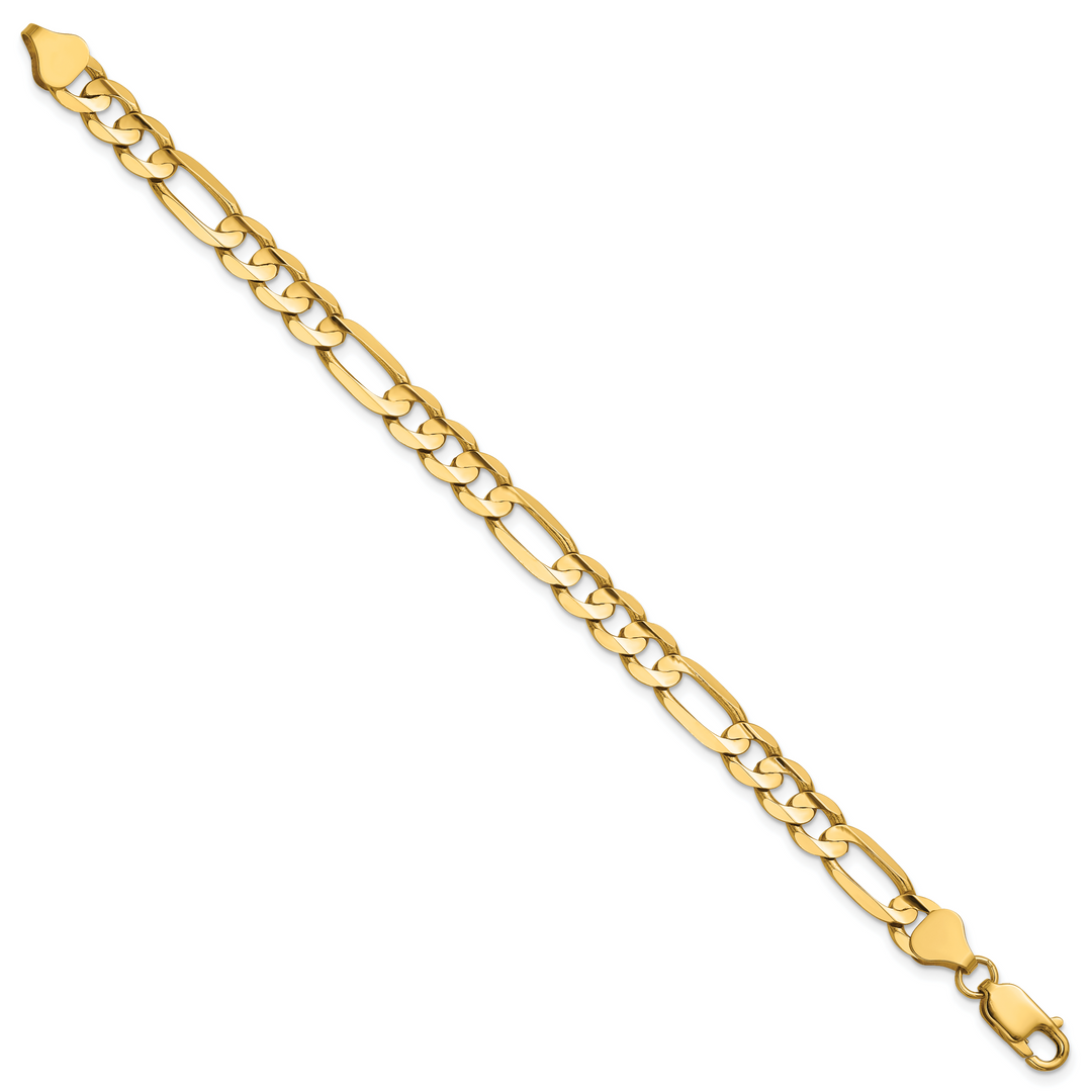 14k 6.75mm Concave Open Figaro Chain