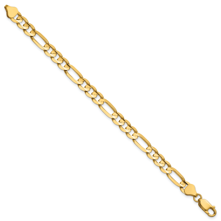 14k 6.75mm Concave Open Figaro Chain