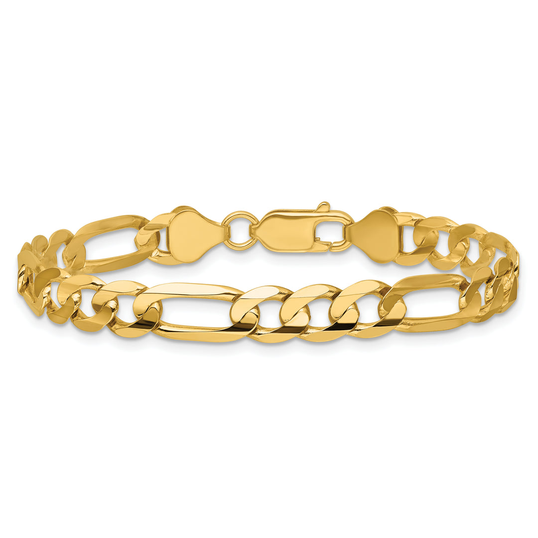 14k 6.75mm Concave Open Figaro Chain