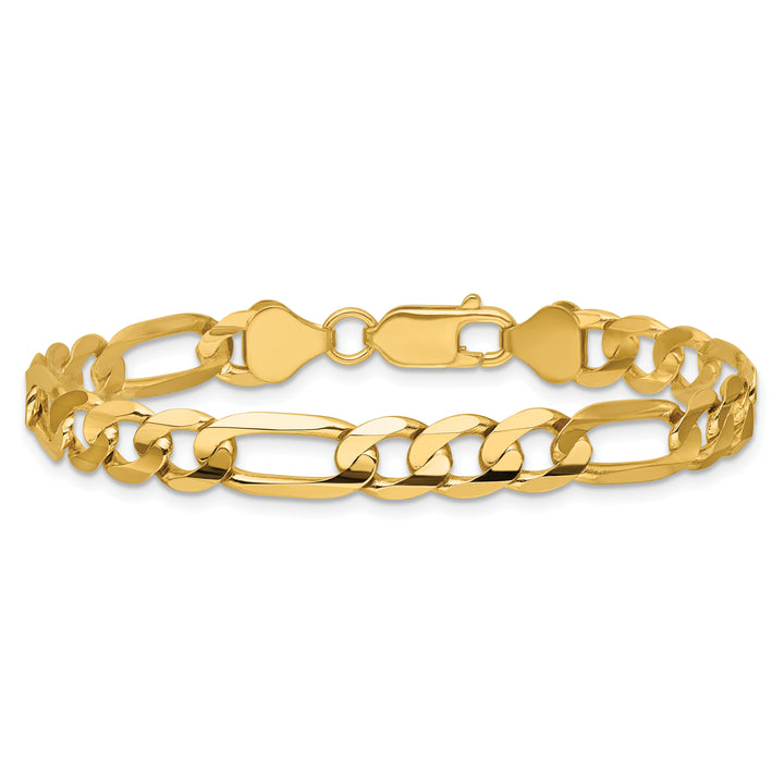 14k 6.75mm Concave Open Figaro Chain