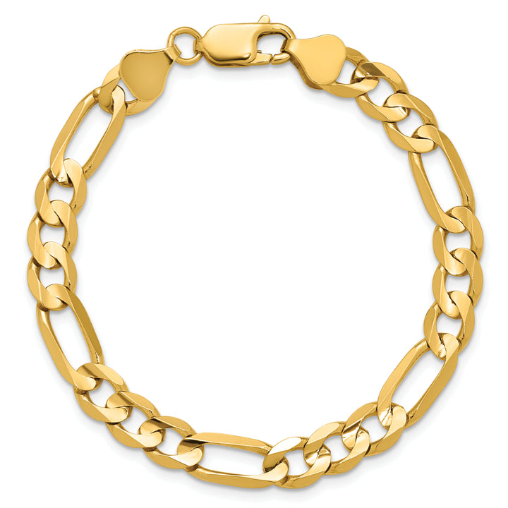 14k 6.75mm Concave Open Figaro Chain