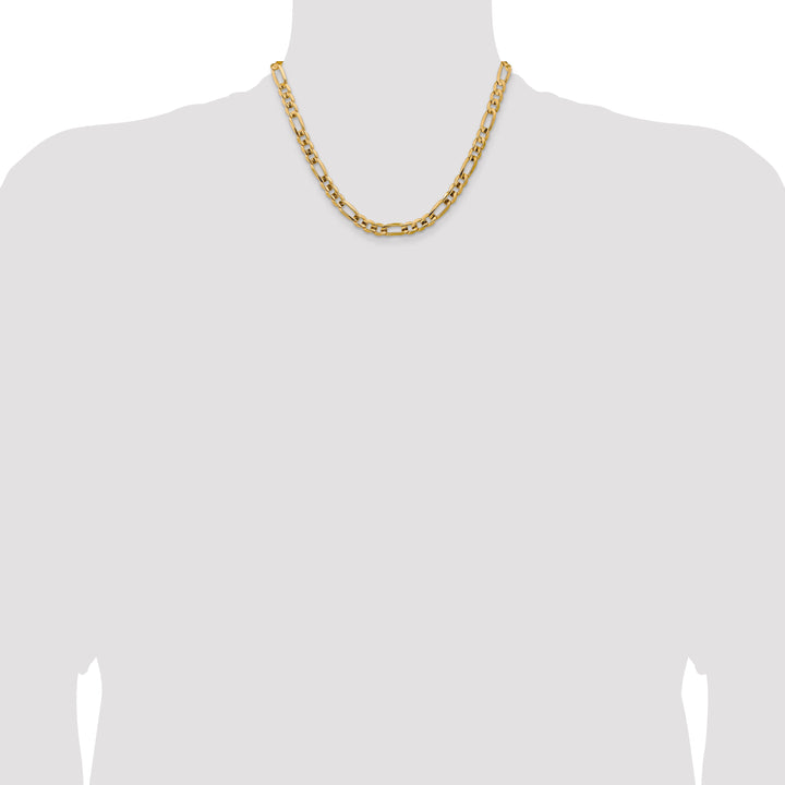 14k 7.5mm Concave Open Figaro Chain