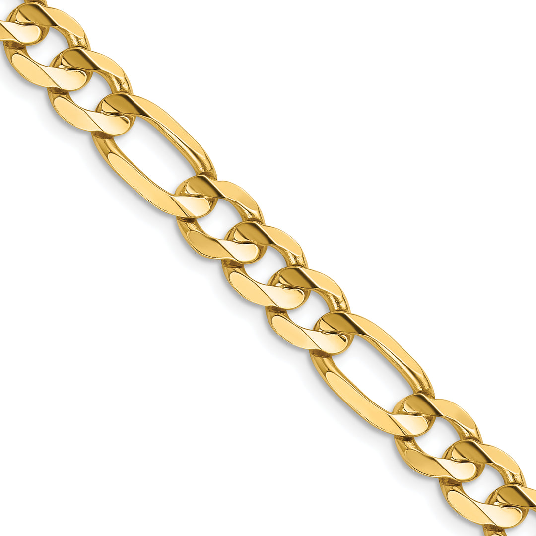 14k 7.5mm Concave Open Figaro Chain