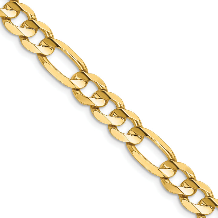 14k 7.5mm Concave Open Figaro Chain