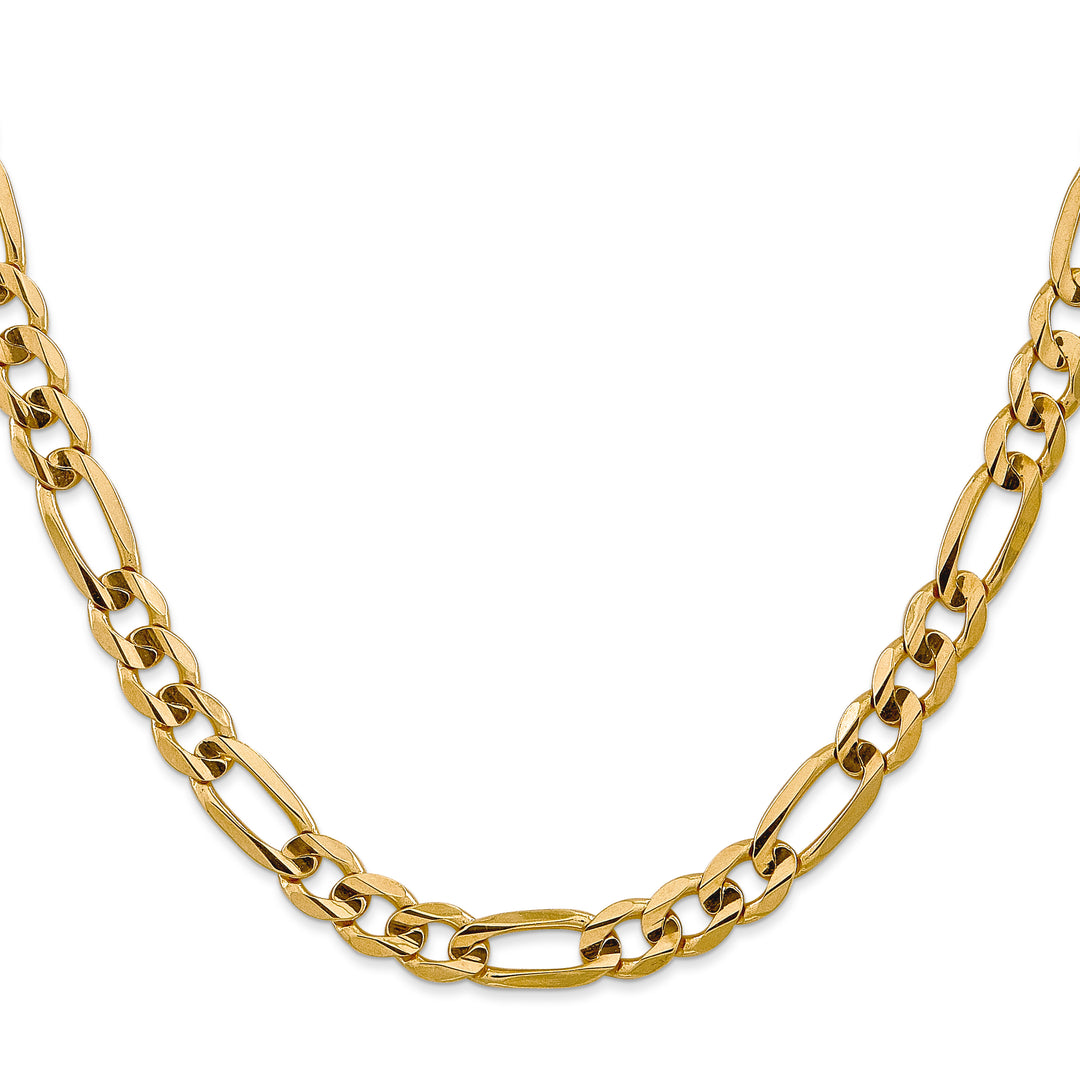 14k 7.5mm Concave Open Figaro Chain