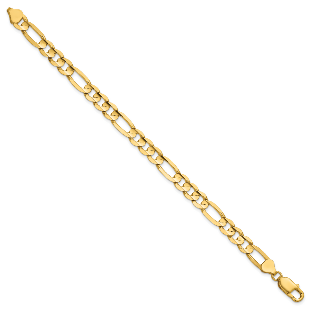 14k 7.5mm Concave Open Figaro Chain