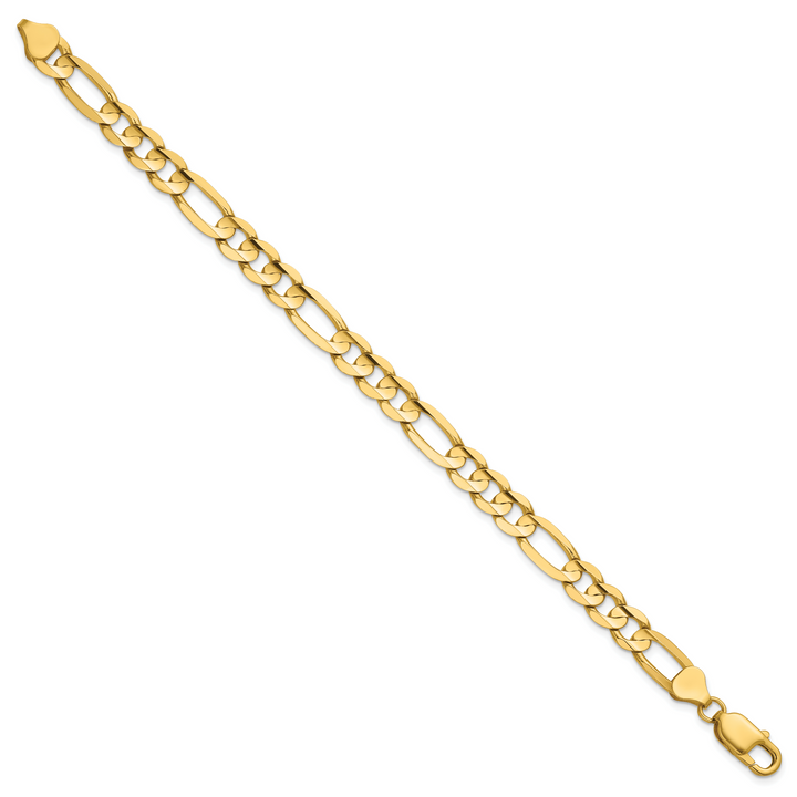 14k 7.5mm Concave Open Figaro Chain