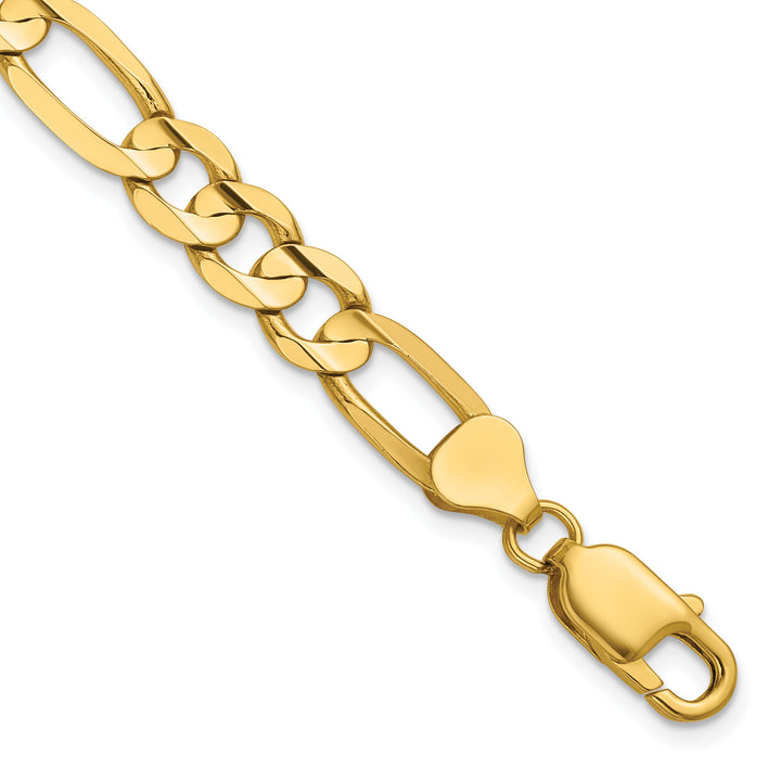 14k 7.5mm Concave Open Figaro Chain