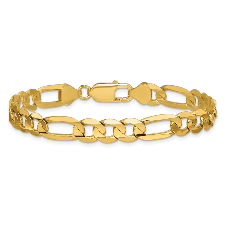 14k 7.5mm Concave Open Figaro Chain