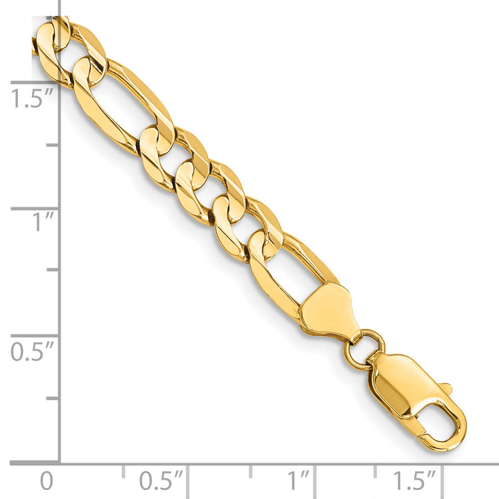 14k 7.5mm Concave Open Figaro Chain