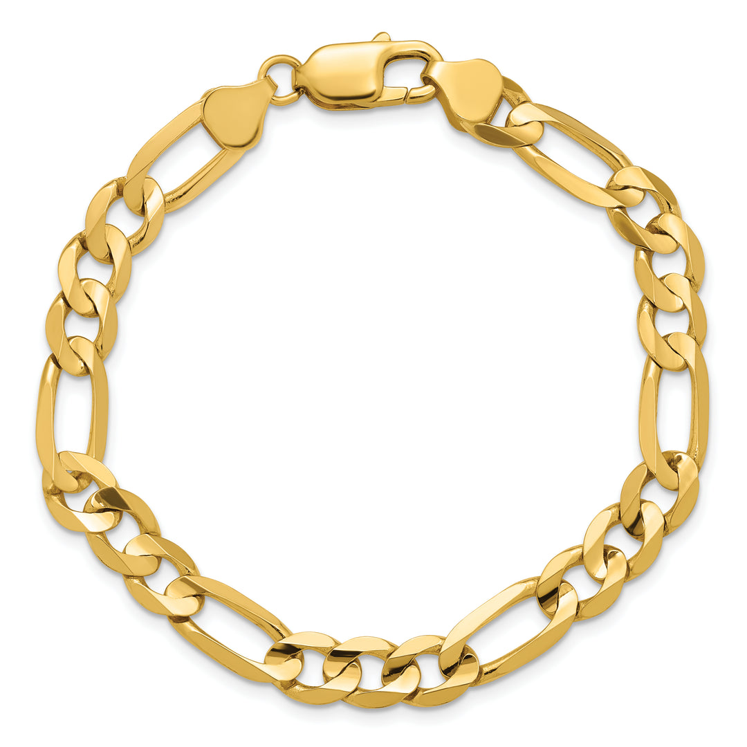14k 7.5mm Concave Open Figaro Chain