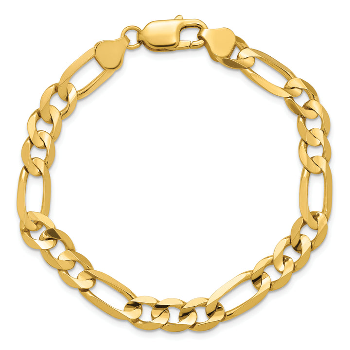 14k 7.5mm Concave Open Figaro Chain