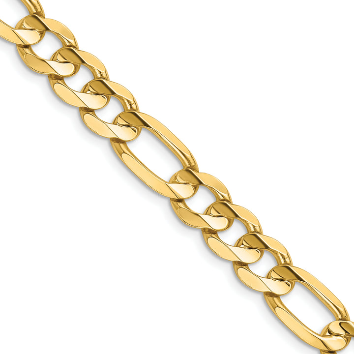 14k 8.75mm Concave Open Figaro Chain