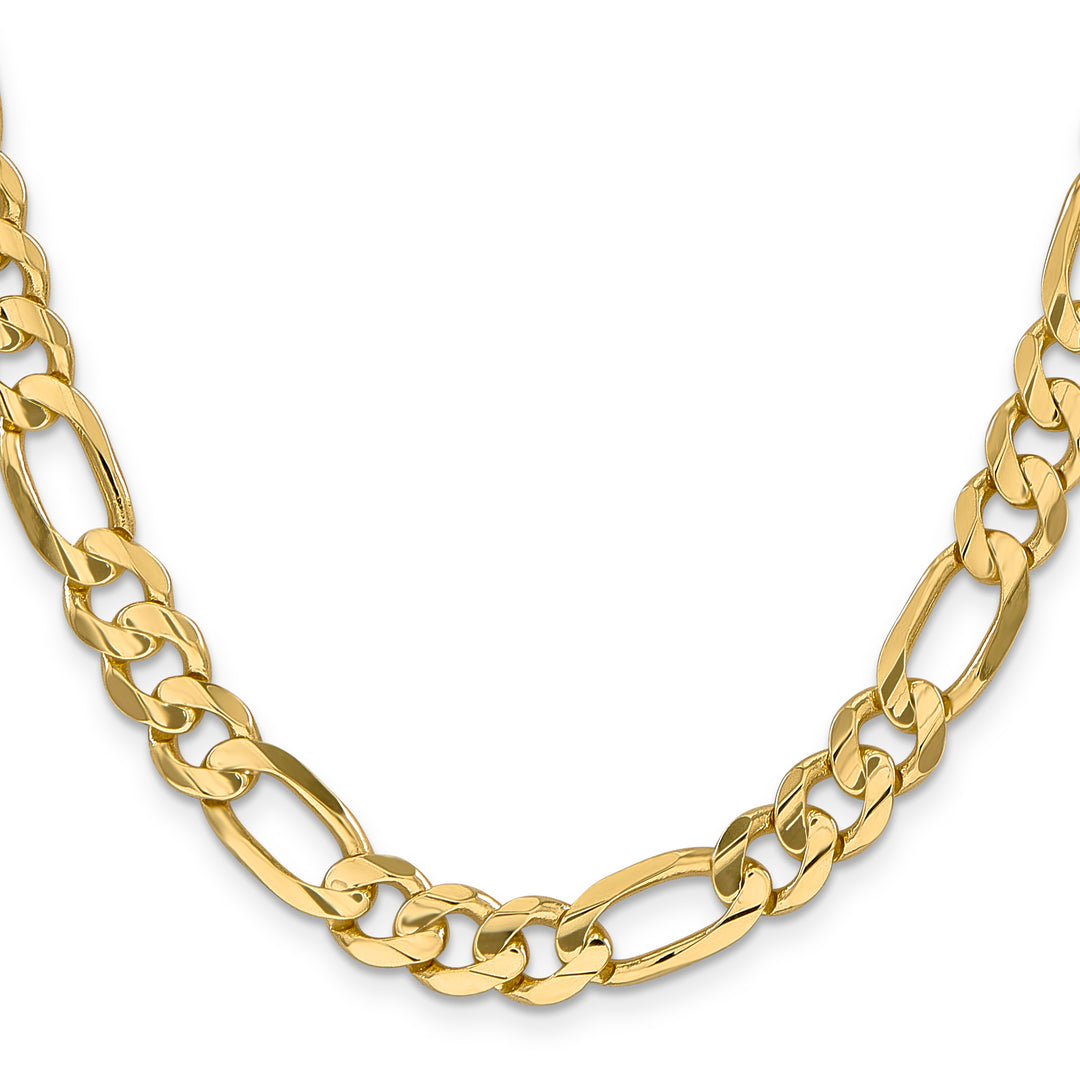 14k 8.75mm Concave Open Figaro Chain