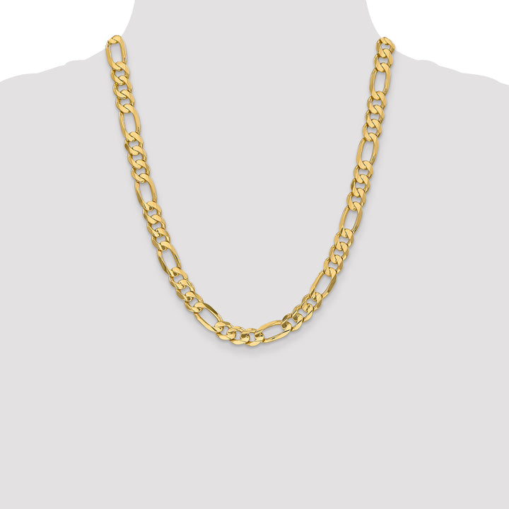 14k 8.75mm Concave Open Figaro Chain