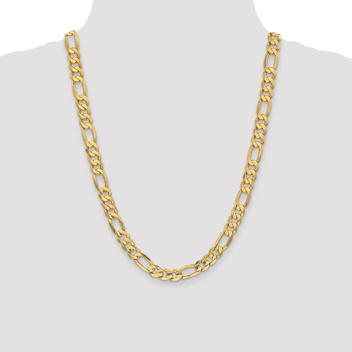 14k 8.75mm Concave Open Figaro Chain