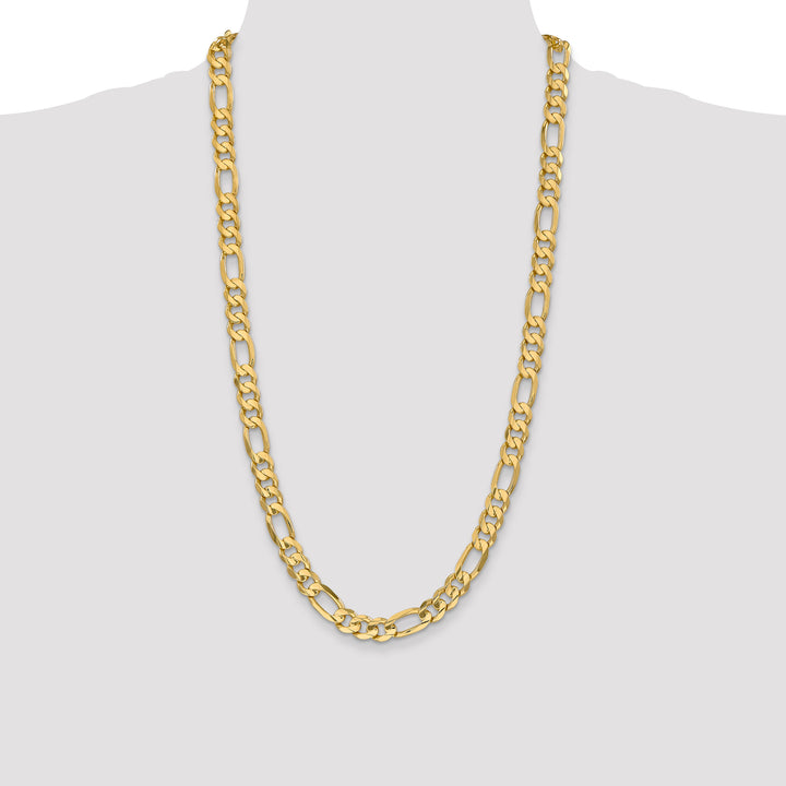 14k 8.75mm Concave Open Figaro Chain