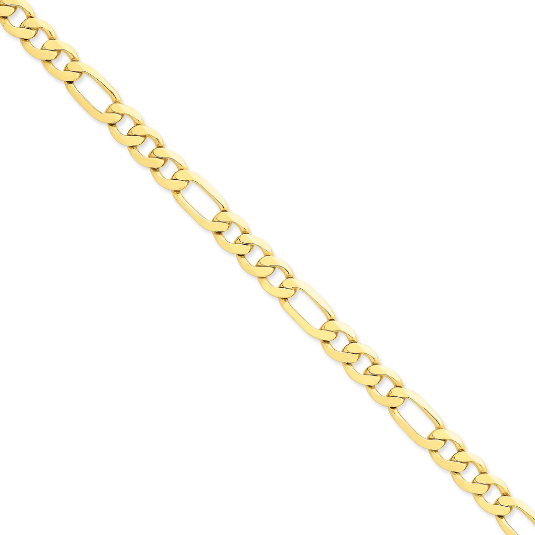 14k 8.75mm Concave Open Figaro Chain