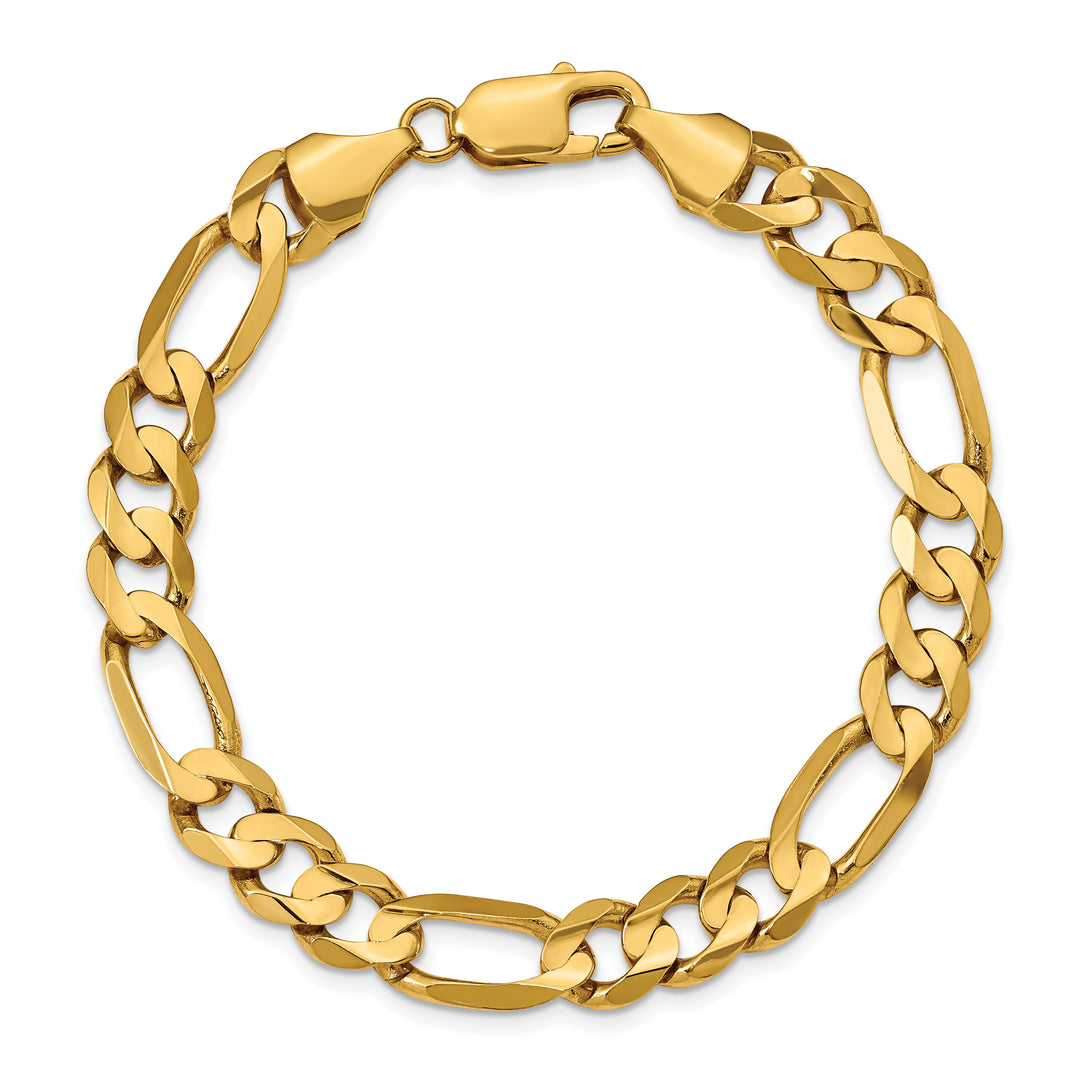 14k 8.75mm Concave Open Figaro Chain