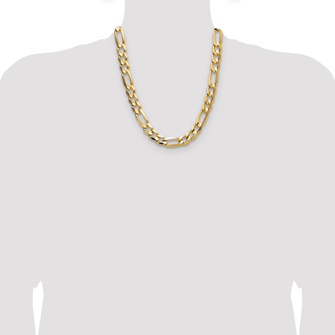 14k 10.0mm Concave Open Figaro Chain