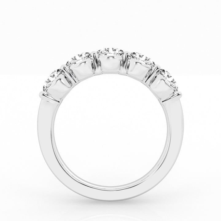 14K White Gold 2.0 ct Lab Diamond 5-Stone Engagement Ring