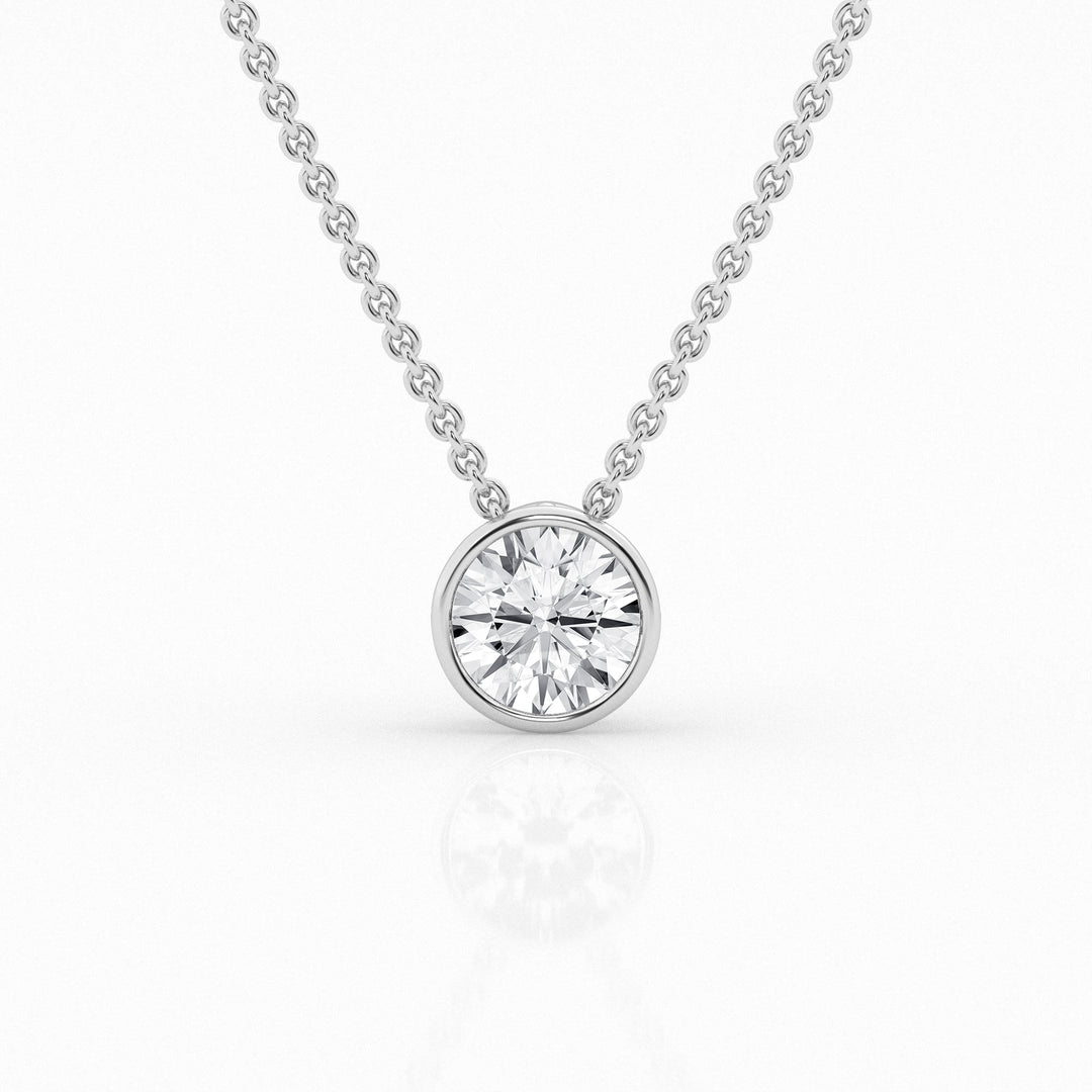 1 ct Round Centre Stone - Bezel Pendant