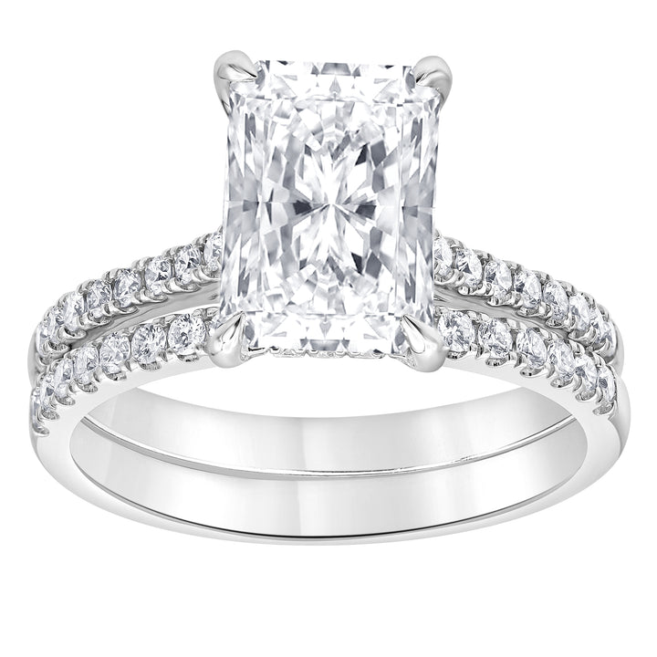 3.00 cttw  Hidden Halo Bridal Ring with 2.50 ct Radiant Center Stone