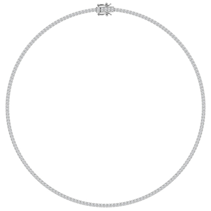 14K White Gold 7ct Lab Diamond Tennis Necklace