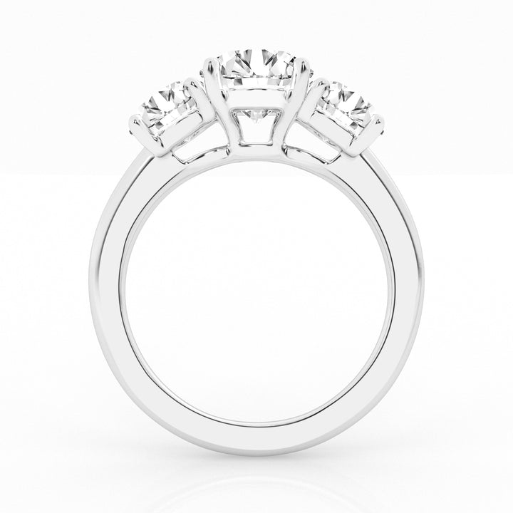 14K White Gold 3-Stone Lab Diamond Engagement Ring
