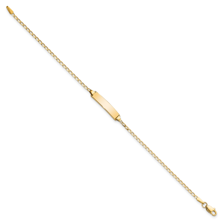 14k Flat Curb Link ID Bracelet