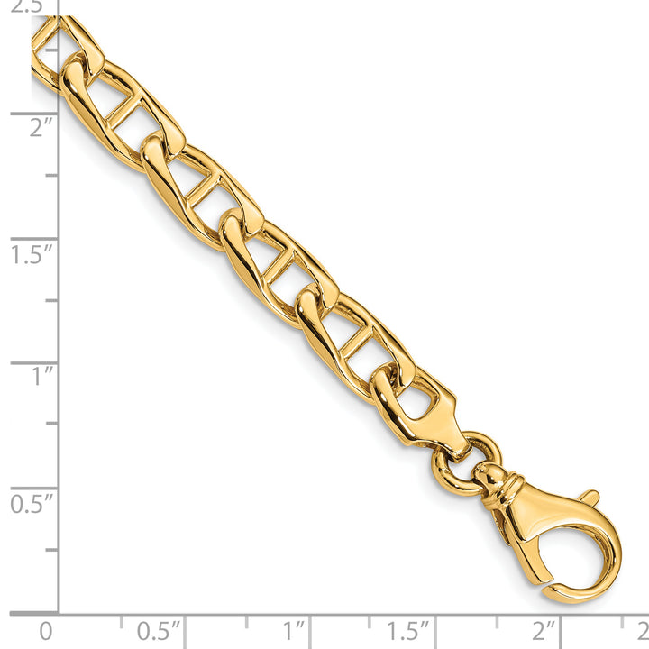 14K 6.9mm Hand-polished Anchor Link Bracelet