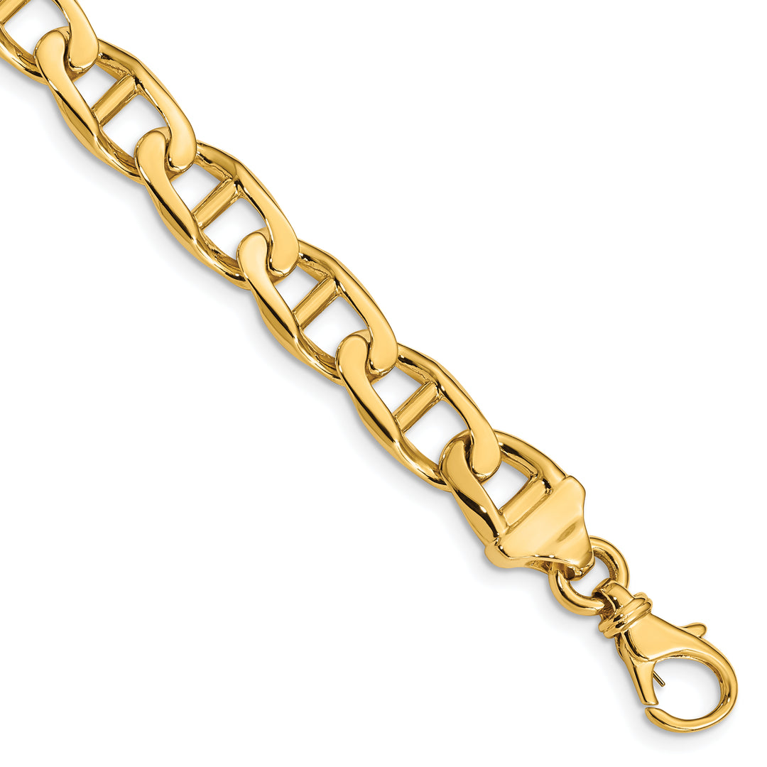 14k 9mm Hand-polished Anchor Link Bracelet