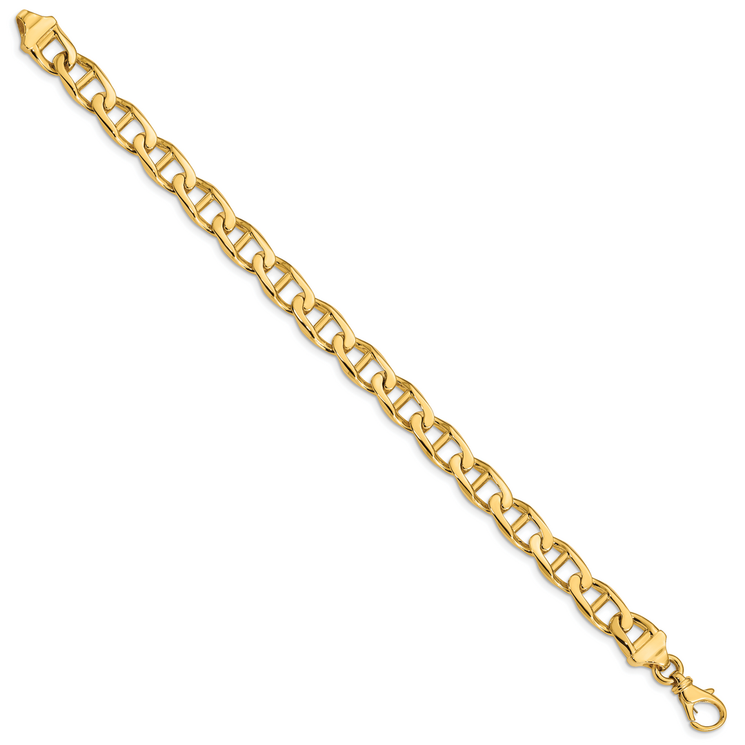 14k 9mm Hand-polished Anchor Link Bracelet